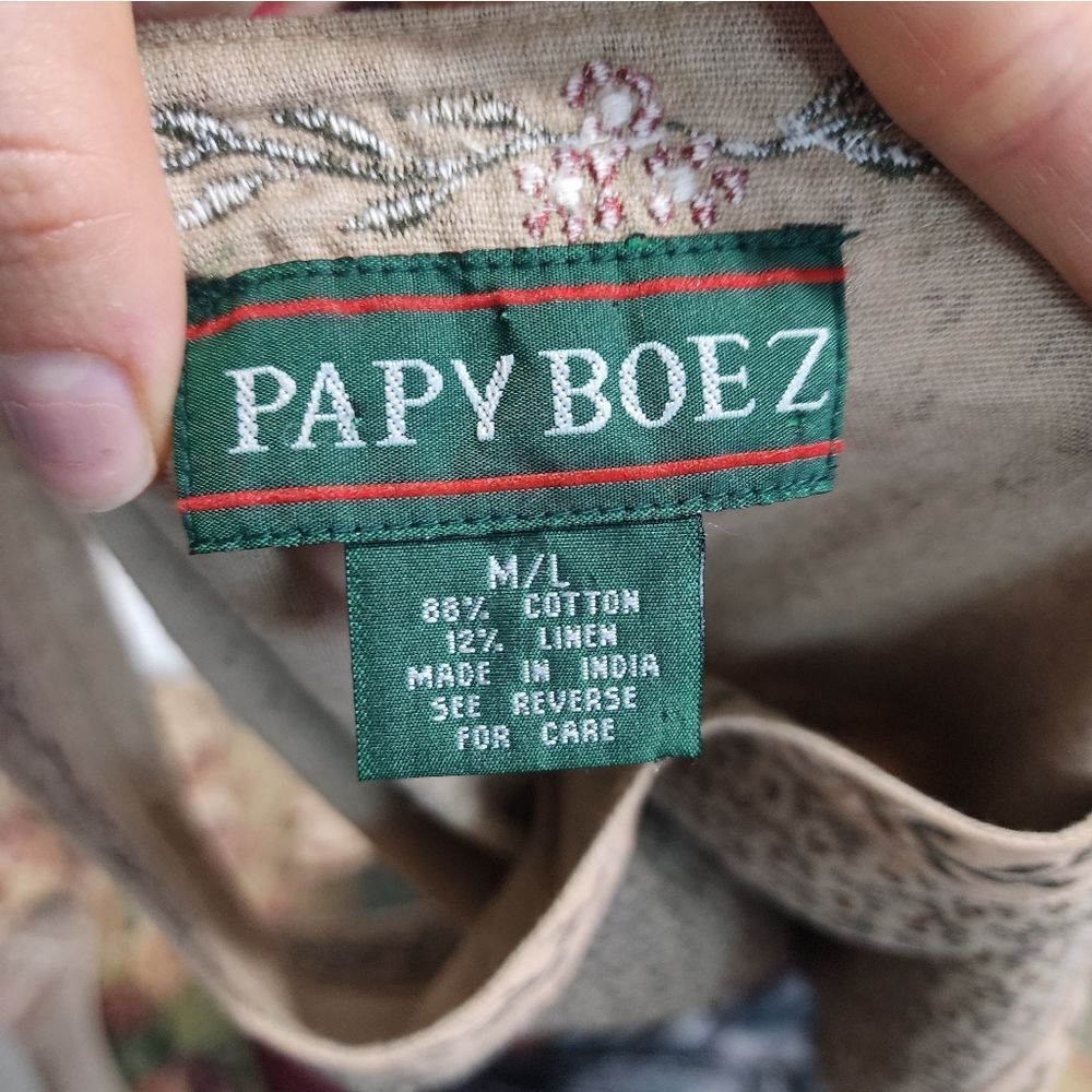 Papy Boez Vintage Patchwork Bohemian Midi Dress size M/L - Picture 8 of 9